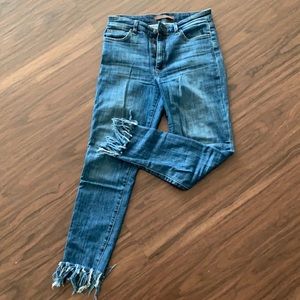 Joe’s shredded ankle jeans